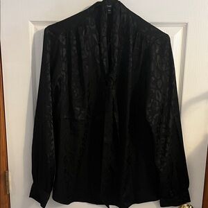 Express Black Women's Top with Leopard Print